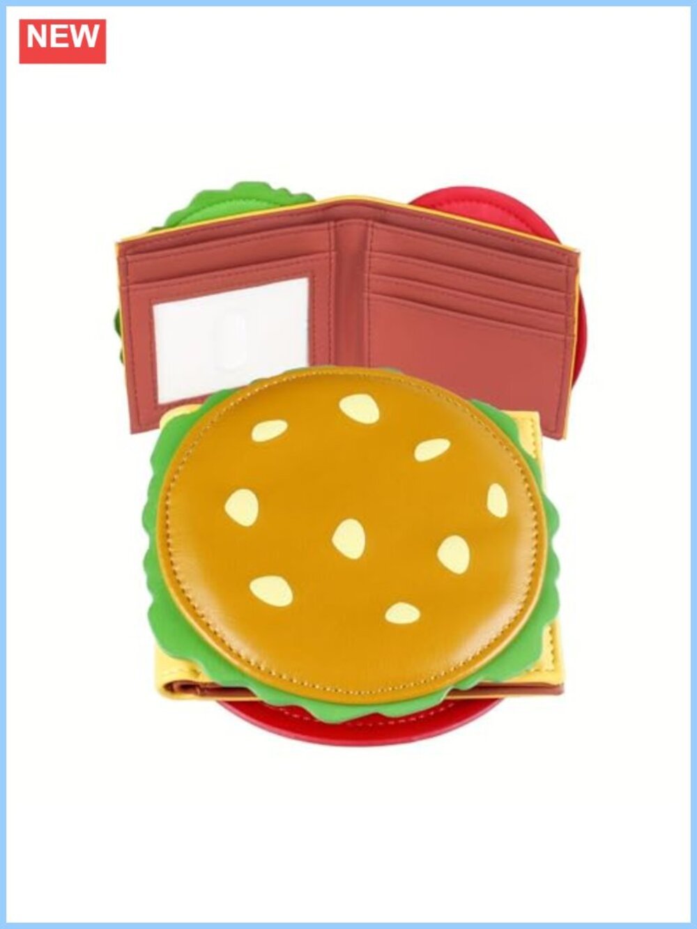 PU Leather Cheeseburger Coin Purse Funny Bifold Wallet